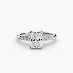 Solitaire with Shoulder Accents